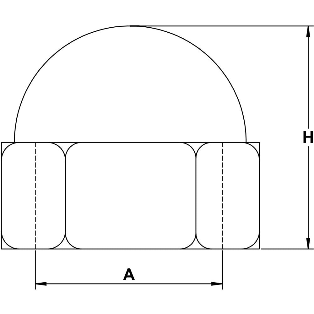 quarter-inch-stainless-dome-nut-specification-diagram