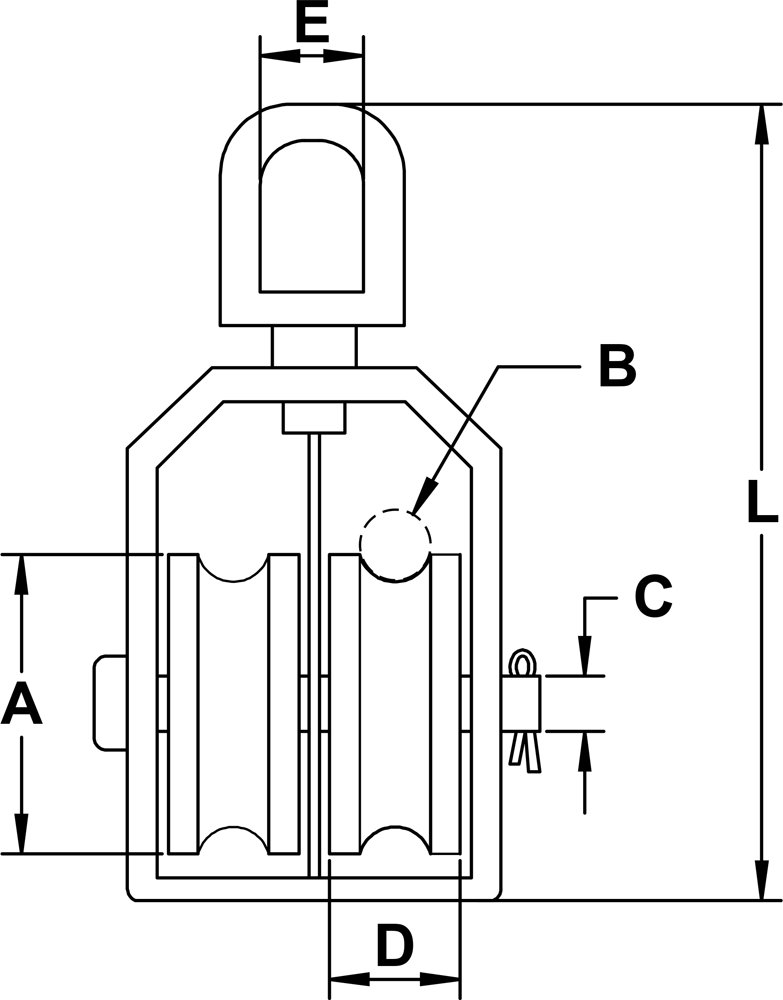 three-eighths-inch-x-one-inch-stainless-steel-swivel-eye-double-sheave-block-specification-diagram